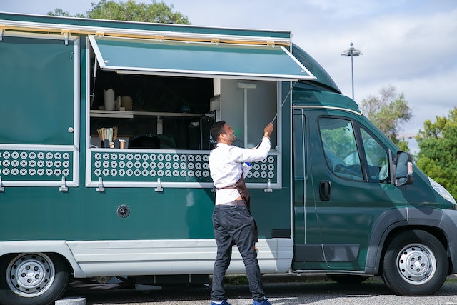 Food truck opening on the town square
